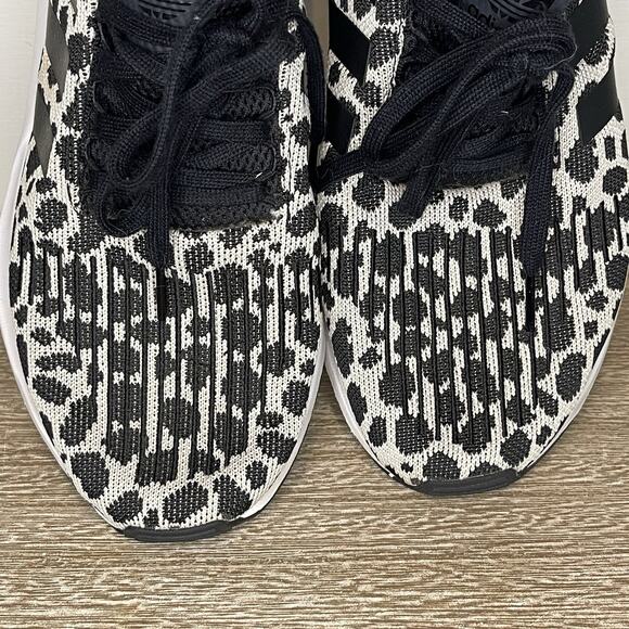 Adidas Swift Run Women's Sz 9.5 Cheetah Leopard Animal Print Black White - Picture 5 of 9